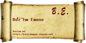 Bőhm Emese névjegykártya