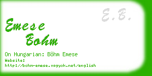 emese bohm business card